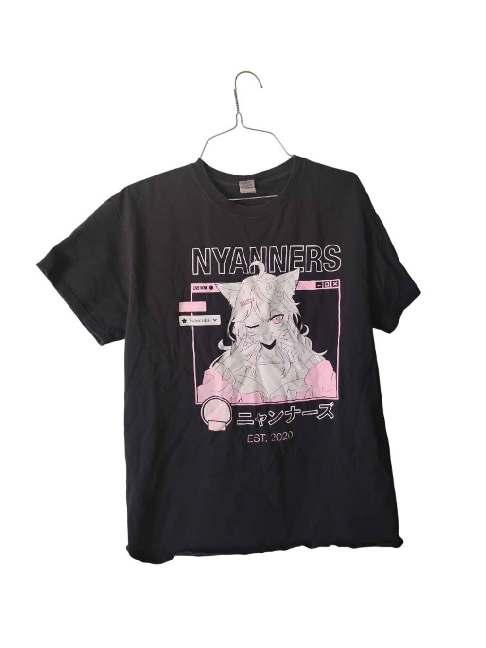 Black Nyanners Vtuber Graphic T-Shirt